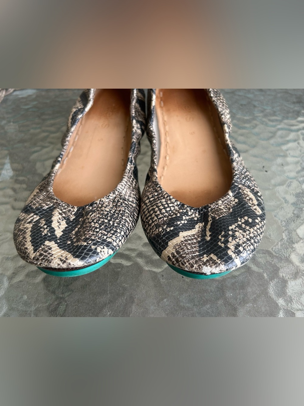 TIEKS Copperhead Snake Print Flats sz 9 - Picture 8 of 14